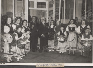 Portrait de Pierre Rey, François Devissi, Henri Aimé Crovetto et Marie-Thérèse Otto entourés de la Palladienne de Monaco.